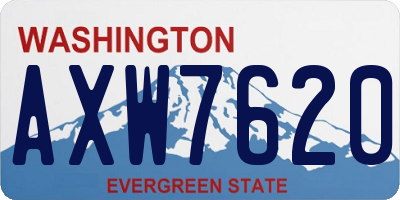 WA license plate AXW7620