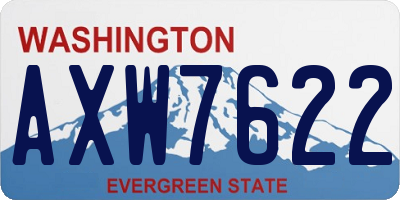 WA license plate AXW7622