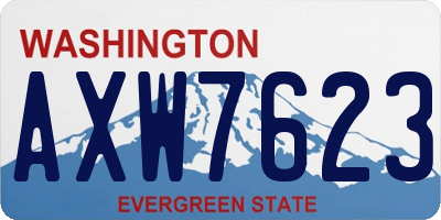 WA license plate AXW7623
