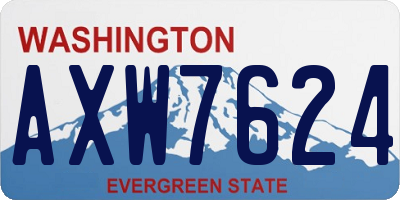 WA license plate AXW7624