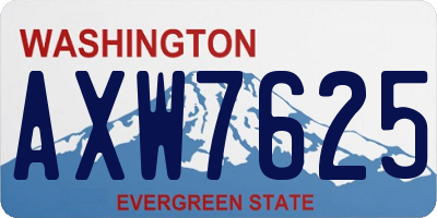 WA license plate AXW7625