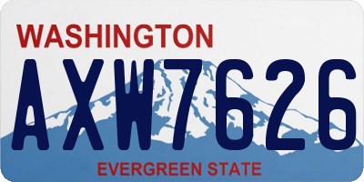 WA license plate AXW7626