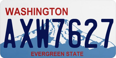 WA license plate AXW7627
