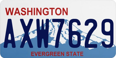 WA license plate AXW7629