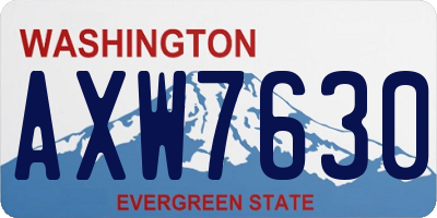 WA license plate AXW7630
