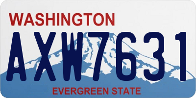 WA license plate AXW7631