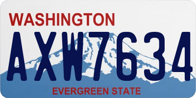 WA license plate AXW7634