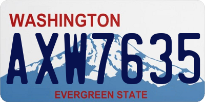WA license plate AXW7635