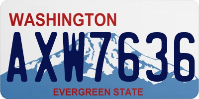 WA license plate AXW7636