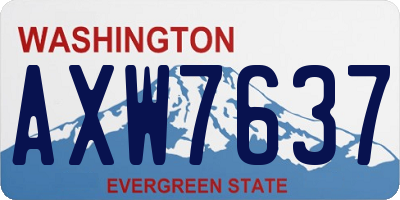 WA license plate AXW7637
