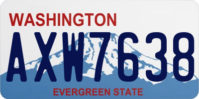WA license plate AXW7638