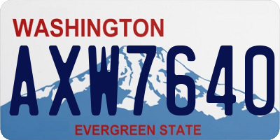 WA license plate AXW7640