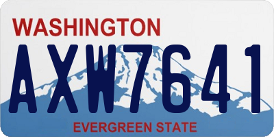 WA license plate AXW7641