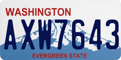 WA license plate AXW7643