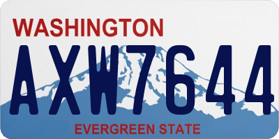 WA license plate AXW7644