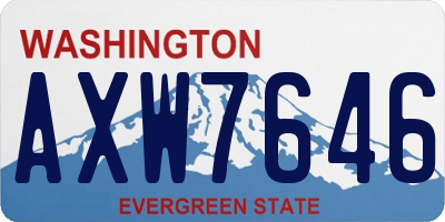WA license plate AXW7646