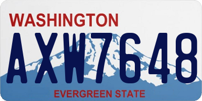 WA license plate AXW7648