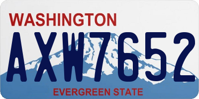 WA license plate AXW7652