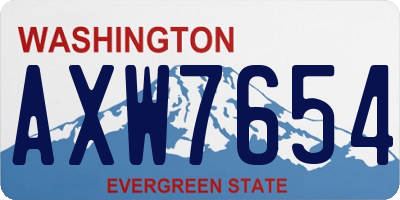 WA license plate AXW7654