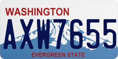 WA license plate AXW7655
