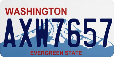 WA license plate AXW7657