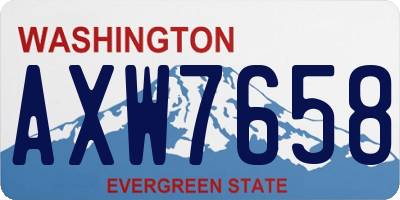 WA license plate AXW7658