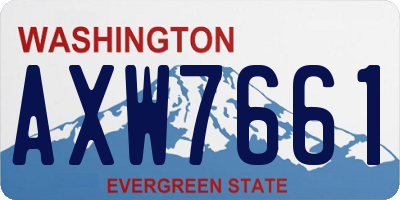 WA license plate AXW7661
