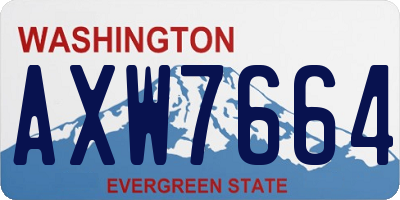 WA license plate AXW7664