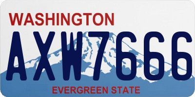 WA license plate AXW7666