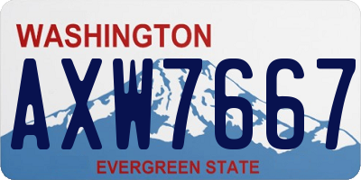 WA license plate AXW7667