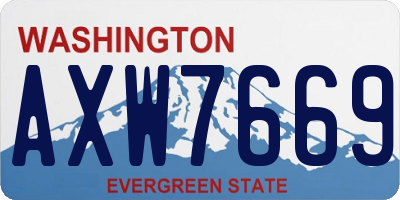 WA license plate AXW7669