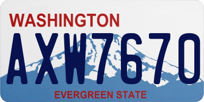 WA license plate AXW7670