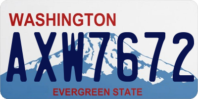 WA license plate AXW7672