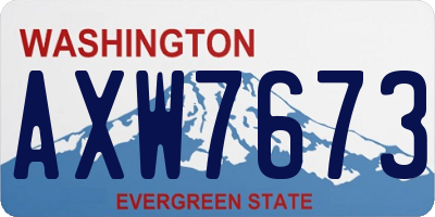 WA license plate AXW7673