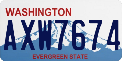 WA license plate AXW7674