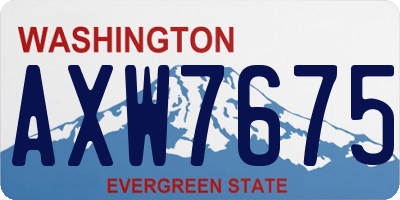WA license plate AXW7675