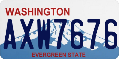 WA license plate AXW7676