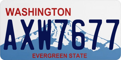 WA license plate AXW7677