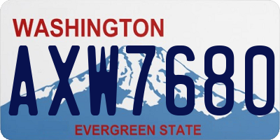 WA license plate AXW7680