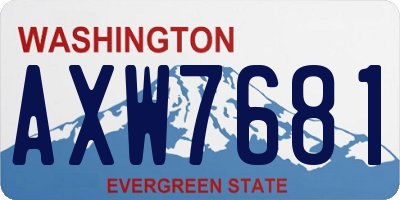WA license plate AXW7681