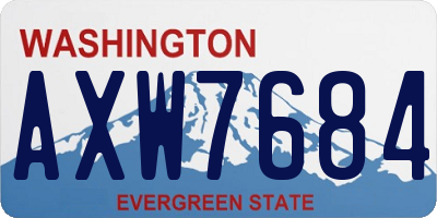 WA license plate AXW7684