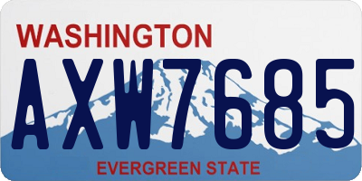 WA license plate AXW7685