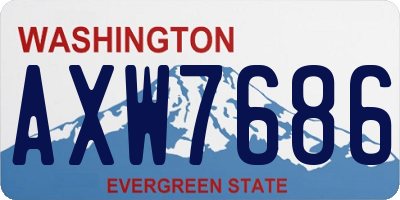 WA license plate AXW7686