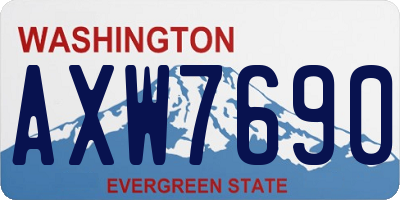 WA license plate AXW7690