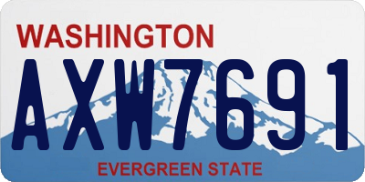 WA license plate AXW7691