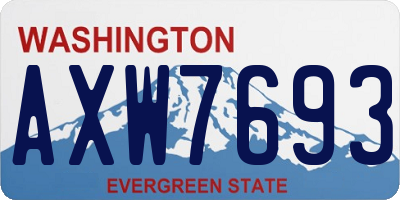 WA license plate AXW7693