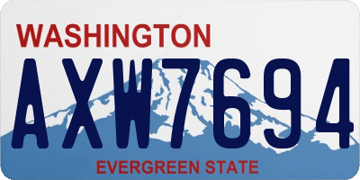 WA license plate AXW7694