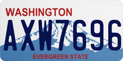 WA license plate AXW7696