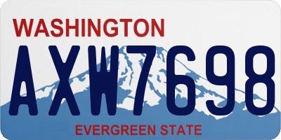 WA license plate AXW7698