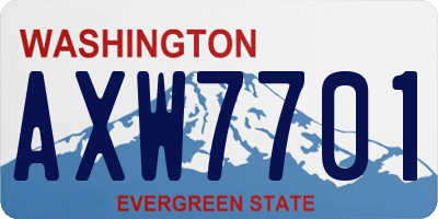 WA license plate AXW7701